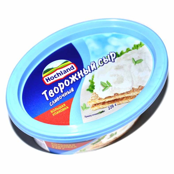 Сыр творожный Hochland сливочный 220гр пэт