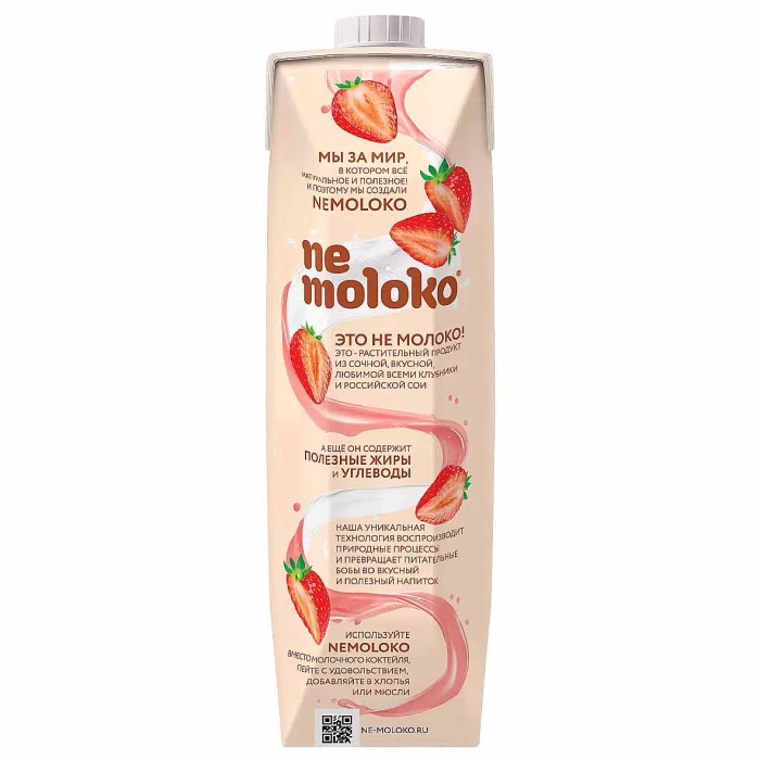 Напиток соевый Nemoloko Клубничный 1л т/п