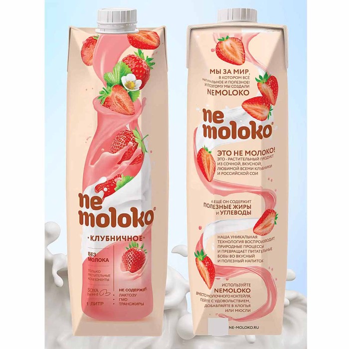Напиток соевый Nemoloko Клубничный 1л т/п