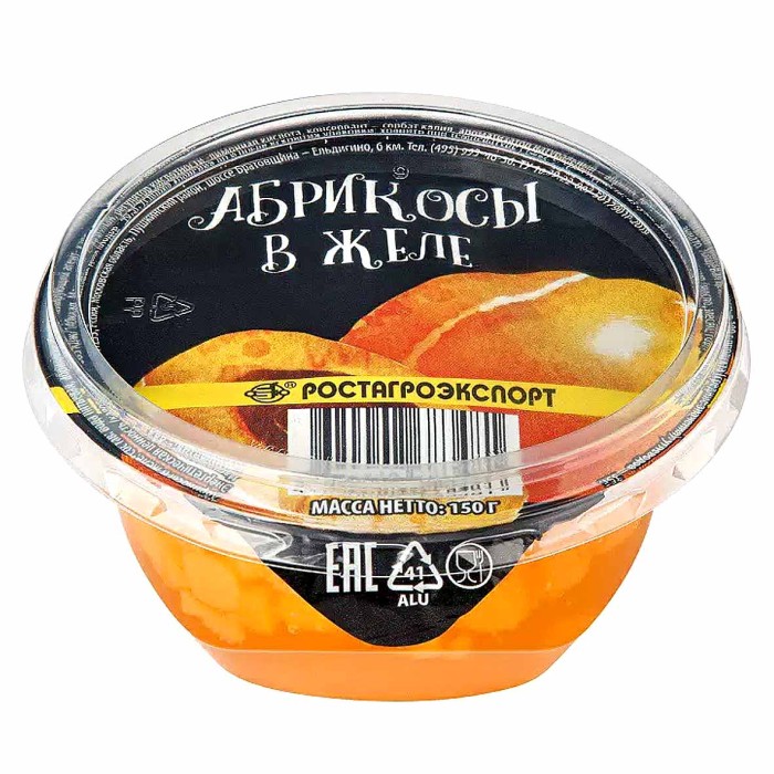 Фрукты в желе Ростагроэкспорт абрикос 150гр пэт
