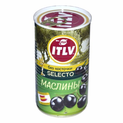 Оливки Itlv черные б/к 370мл ж/б