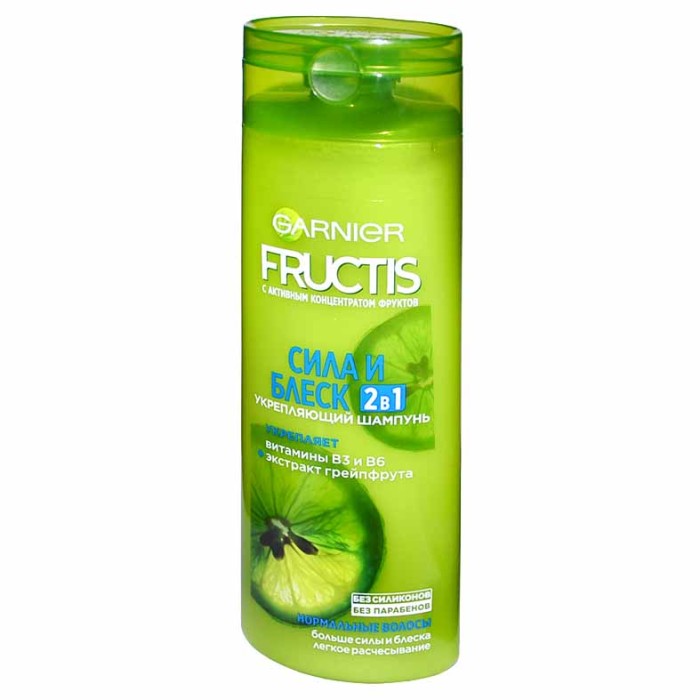 Шампунь для волос Fructis Сила и блеск 2в1 400мл пэт